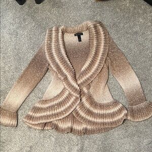 INC International Concepts Textured Knit Sweater in Tan and Cream